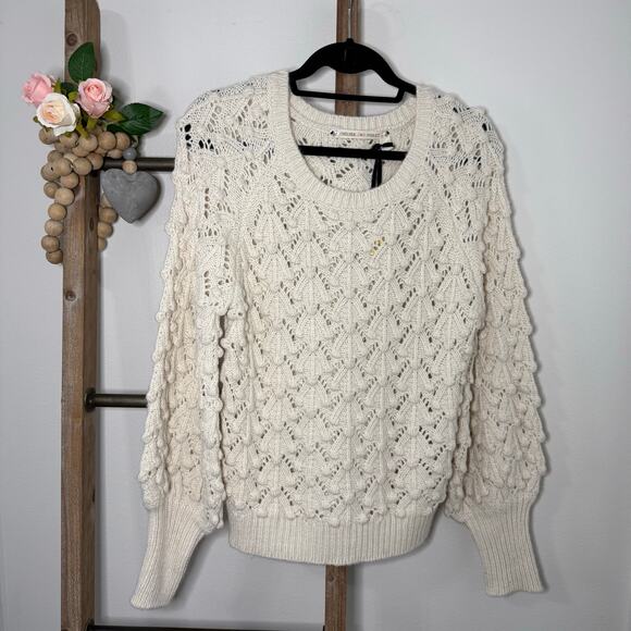 Chelsea and Violet Cream Bobble Knit Sweater Size Large NWT - Picture 1 of 9